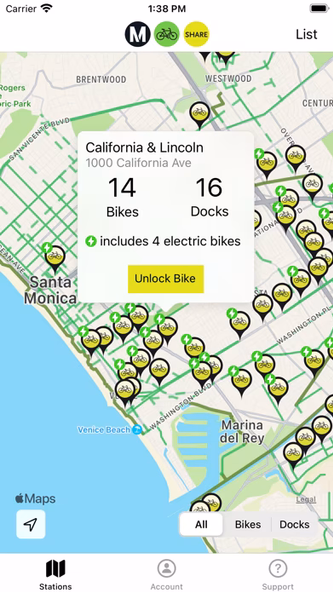 Metro Bike Share Screenshot 3 - AppWisp.com Metro Bike Share Screenshot 3 - AppWisp.com