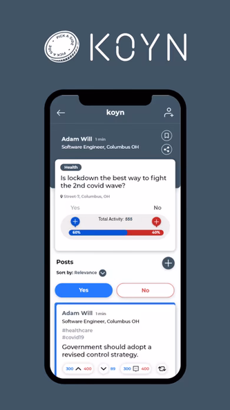 koyn: the opinion network Screenshot 2 - AppWisp.com koyn: the opinion network Screenshot 2 - AppWisp.com