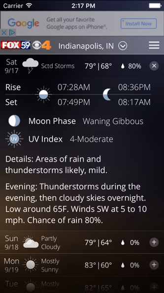 Indy Weather Authority Screenshot 3 - AppWisp.com Indy Weather Authority Screenshot 3 - AppWisp.com