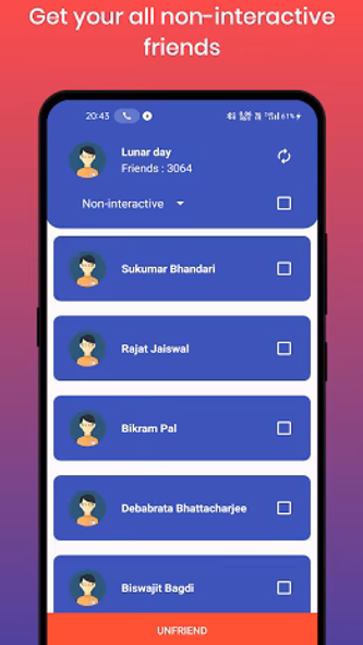 Unfriend non-interactive frnds Screenshot 1 - AppWisp.com Unfriend non-interactive frnds Screenshot 1 - AppWisp.com