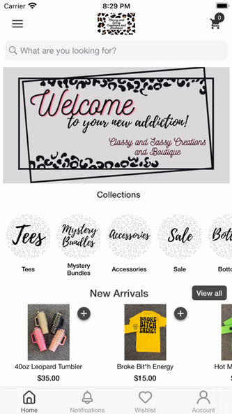 Classy and Sassy Boutique Screenshot 1 - AppWisp.com Classy and Sassy Boutique Screenshot 1 - AppWisp.com