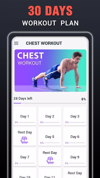 Chest Workouts for Men at Home Screenshot 1 - AppWisp.com
