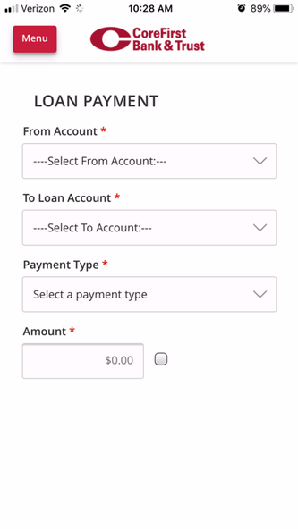 CoreFirst Bank Mobile App Screenshot 2 - AppWisp.com CoreFirst Bank Mobile App Screenshot 2 - AppWisp.com