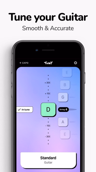 TUNY: Tuner for Guitar & more Screenshot 1 - AppWisp.com TUNY: Tuner for Guitar & more Screenshot 1 - AppWisp.com