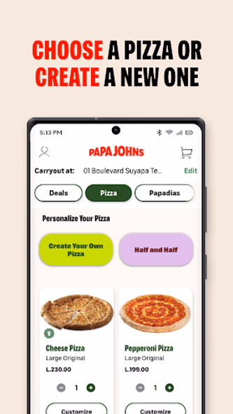 Papa Johns Pizza Honduras Screenshot 3 - AppWisp.com Papa Johns Pizza Honduras Screenshot 3 - AppWisp.com