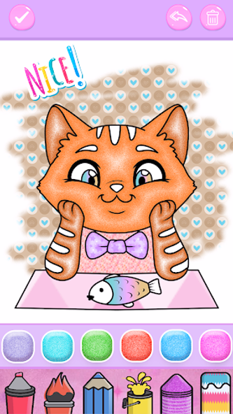 Cute Kitty Coloring Glitter Screenshot 4 - AppWisp.com