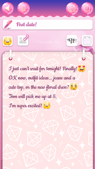 Diamond Diary Notes With Lock Screenshot 4 - AppWisp.com Diamond Diary Notes With Lock Screenshot 4 - AppWisp.com