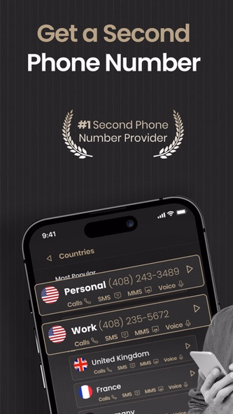 2nd Line+ Second Number & eSIM Screenshot 1 - AppWisp.com 2nd Line+ Second Number & eSIM Screenshot 1 - AppWisp.com