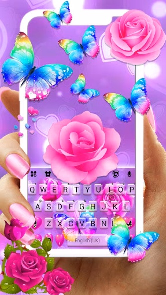 Pink Rose Butterfly Theme Screenshot 1 - AppWisp.com Pink Rose Butterfly Theme Screenshot 1 - AppWisp.com