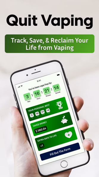 Quit Vaping: Stop Vape Tracker Screenshot 1 - AppWisp.com Quit Vaping: Stop Vape Tracker Screenshot 1 - AppWisp.com
