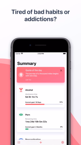 Quitzilla: Quit Tracker Screenshot 1 - AppWisp.com