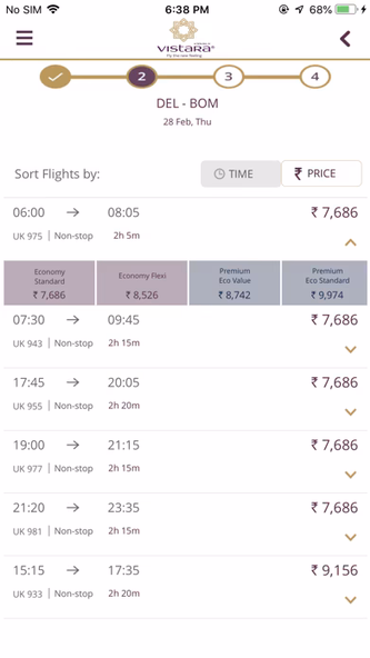 Vistara - India's Best Airline Screenshot 3 - AppWisp.com Vistara - India's Best Airline Screenshot 3 - AppWisp.com