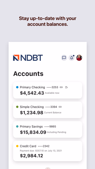 NDBT Mobile Banking Screenshot 2 - AppWisp.com NDBT Mobile Banking Screenshot 2 - AppWisp.com