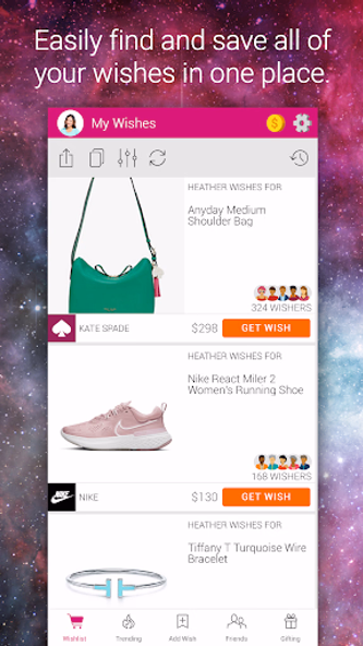 Wishfinity: Wishlist & Gifts Screenshot 1 - AppWisp.com Wishfinity: Wishlist & Gifts Screenshot 1 - AppWisp.com