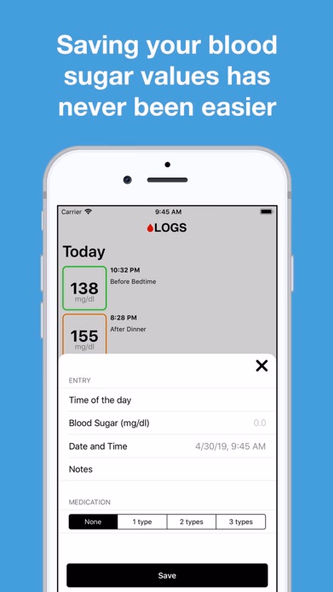 Diabetes Logs Screenshot 3 - AppWisp.com Diabetes Logs Screenshot 3 - AppWisp.com