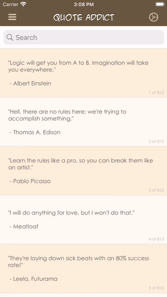 Quote Addict Screenshot 1 - AppWisp.com Quote Addict Screenshot 1 - AppWisp.com