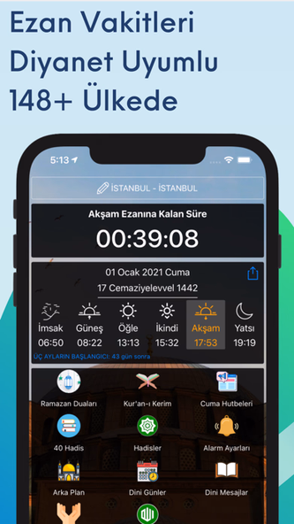 Ezan Vakti Namaz Vakitleri Pro Screenshot 1 - AppWisp.com Ezan Vakti Namaz Vakitleri Pro Screenshot 1 - AppWisp.com