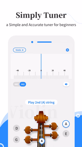 Simply Tuner - Violin, Cello Screenshot 1 - AppWisp.com Simply Tuner - Violin, Cello Screenshot 1 - AppWisp.com