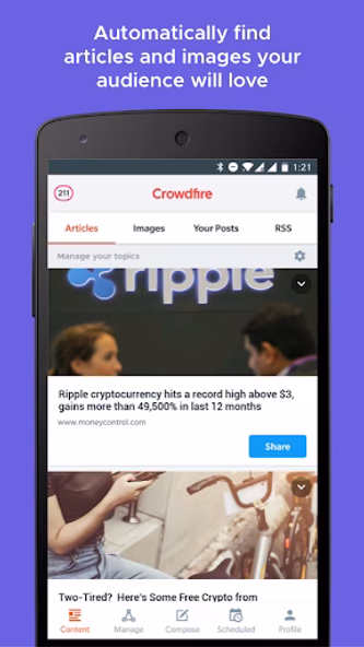 Crowdfire: Manage Social Media Screenshot 1 - AppWisp.com Crowdfire: Manage Social Media Screenshot 1 - AppWisp.com