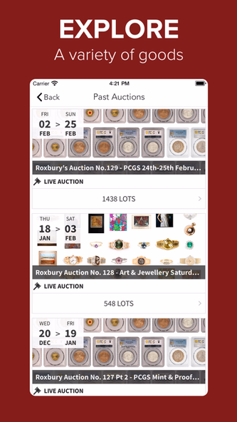 Roxburys Auction House Screenshot 2 - AppWisp.com Roxburys Auction House Screenshot 2 - AppWisp.com
