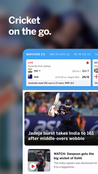 ESPNcricinfo - Cricket Scores Screenshot 1 - AppWisp.com ESPNcricinfo - Cricket Scores Screenshot 1 - AppWisp.com