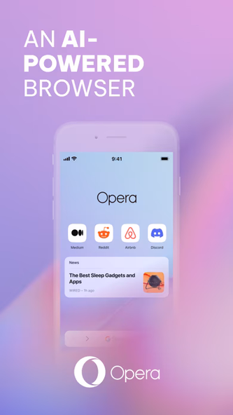 Opera: AI browser with VPN Screenshot 1 - AppWisp.com Opera: AI browser with VPN Screenshot 1 - AppWisp.com