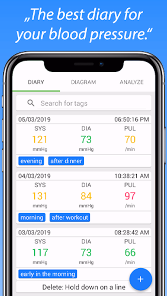 Blood Pressure Diary Screenshot 1 - AppWisp.com Blood Pressure Diary Screenshot 1 - AppWisp.com