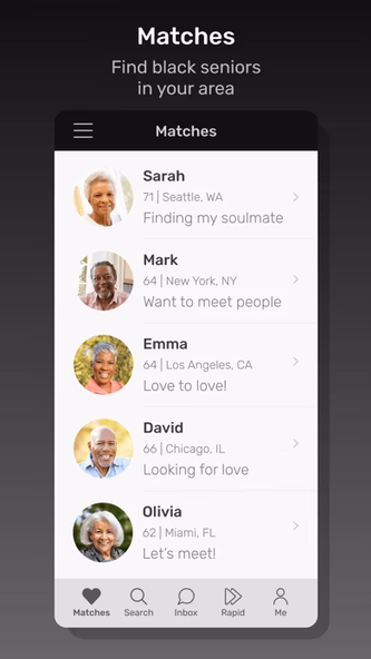 Black Senior Personals App Screenshot 1 - AppWisp.com Black Senior Personals App Screenshot 1 - AppWisp.com
