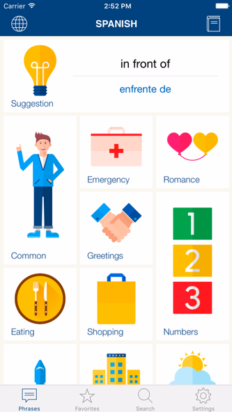 Learn Spanish Phrases Screenshot 1 - AppWisp.com Learn Spanish Phrases Screenshot 1 - AppWisp.com