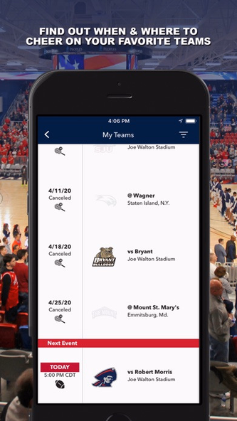 RMU Athletics Gameday Screenshot 2 - AppWisp.com RMU Athletics Gameday Screenshot 2 - AppWisp.com