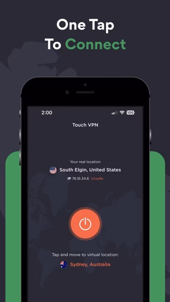 Touch VPN Secure Hotspot Proxy Screenshot 2 - AppWisp.com Touch VPN Secure Hotspot Proxy Screenshot 2 - AppWisp.com