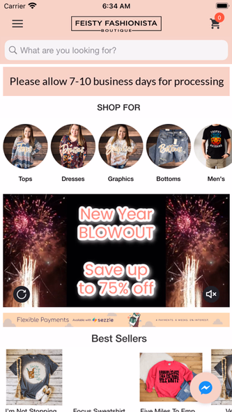Feisty Fashionista Boutique Screenshot 1 - AppWisp.com Feisty Fashionista Boutique Screenshot 1 - AppWisp.com