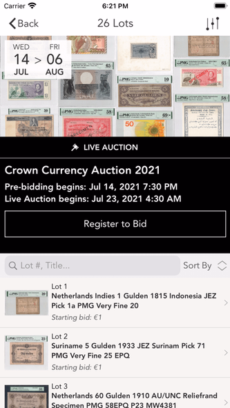 Crown Currency Auctions Screenshot 2 - AppWisp.com Crown Currency Auctions Screenshot 2 - AppWisp.com