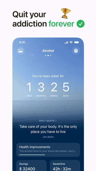 Clean Day — Sobriety Counter Screenshot 1 - AppWisp.com Clean Day — Sobriety Counter Screenshot 1 - AppWisp.com