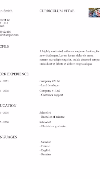 Curriculum Vitae Screenshot 1 - AppWisp.com Curriculum Vitae Screenshot 1 - AppWisp.com