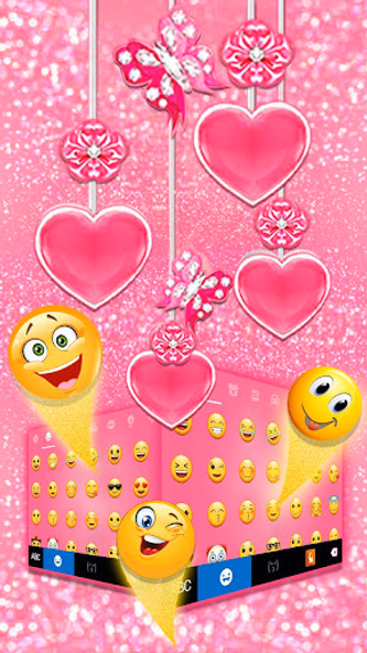 Pink Hearts Keyboard Theme Screenshot 3 - AppWisp.com
