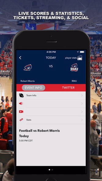 RMU Athletics Gameday Screenshot 3 - AppWisp.com RMU Athletics Gameday Screenshot 3 - AppWisp.com
