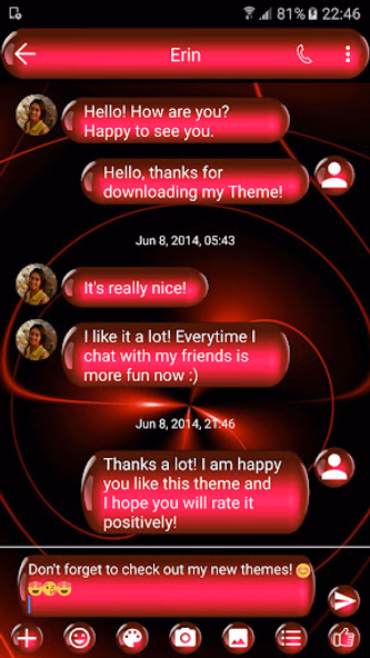 SMS Messages Spheres Red Theme Screenshot 2 - AppWisp.com SMS Messages Spheres Red Theme Screenshot 2 - AppWisp.com