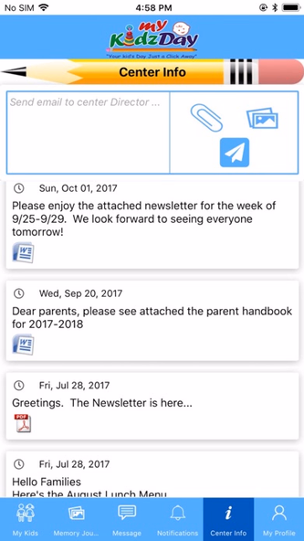 myKidzDay Parent-Childcare App Screenshot 4 - AppWisp.com myKidzDay Parent-Childcare App Screenshot 4 - AppWisp.com