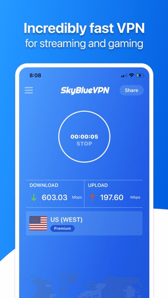 SkyBlueVPN: VPN Fast & Secure Screenshot 2 - AppWisp.com SkyBlueVPN: VPN Fast & Secure Screenshot 2 - AppWisp.com