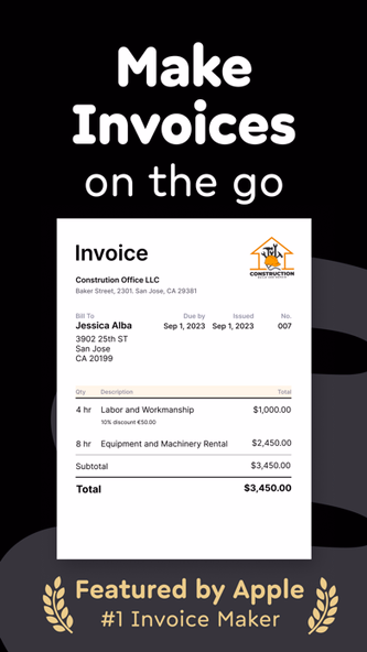 Invoice Maker, Estimate Billdu Screenshot 1 - AppWisp.com Invoice Maker, Estimate Billdu Screenshot 1 - AppWisp.com