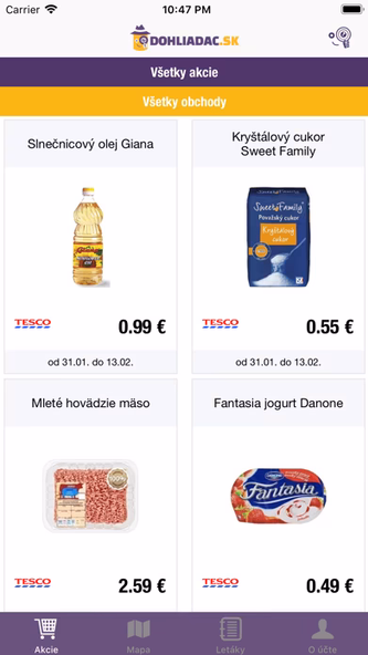 Dohliadač - Akcie a Letáky Screenshot 1 - AppWisp.com Dohliadač - Akcie a Letáky Screenshot 1 - AppWisp.com