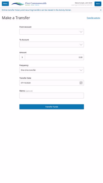 First Commonwealth FCU Mobile Screenshot 3 - AppWisp.com First Commonwealth FCU Mobile Screenshot 3 - AppWisp.com