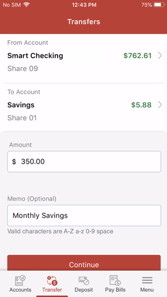 Mission Fed Mobile Banking Screenshot 4 - AppWisp.com Mission Fed Mobile Banking Screenshot 4 - AppWisp.com
