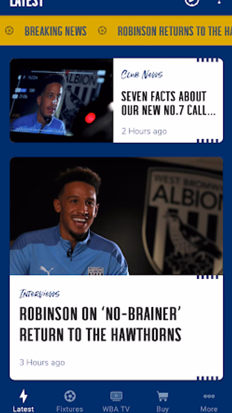 West Bromwich Albion Screenshot 1 - AppWisp.com West Bromwich Albion Screenshot 1 - AppWisp.com