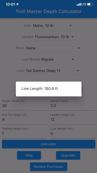 Troll Master Depth Calculator Screenshot 2 - AppWisp.com Troll Master Depth Calculator Screenshot 2 - AppWisp.com