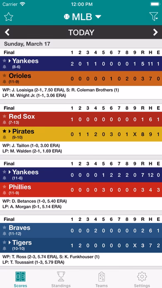Sports Scores and Schedules Screenshot 3 - AppWisp.com Sports Scores and Schedules Screenshot 3 - AppWisp.com