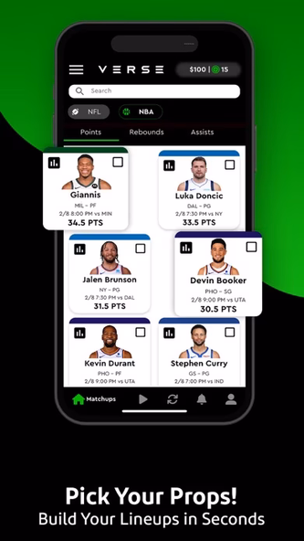 Verse Fantasy Sports Screenshot 3 - AppWisp.com Verse Fantasy Sports Screenshot 3 - AppWisp.com
