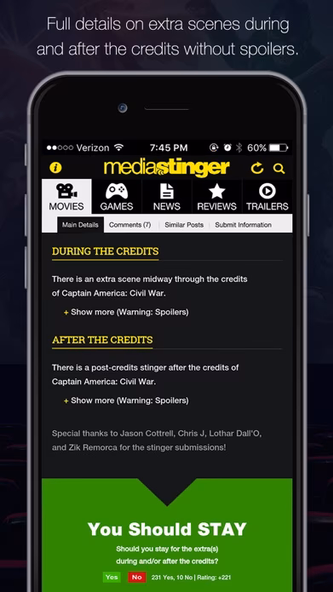MediaStinger - Movie and Video Game After Credits Screenshot 3 - AppWisp.com MediaStinger - Movie and Video Game After Credits Screenshot 3 - AppWisp.com