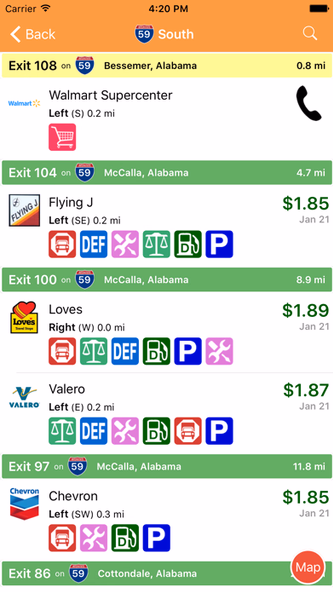 iExit Trucks: The Trucker's Highway Exit Guide Screenshot 2 - AppWisp.com iExit Trucks: The Trucker's Highway Exit Guide Screenshot 2 - AppWisp.com